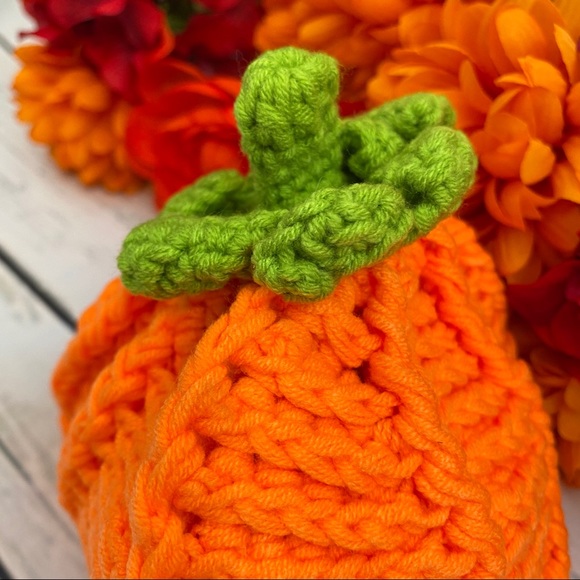 Infant Baby Fall Pumpkin Hat Photography Prop - Picture 9 of 10